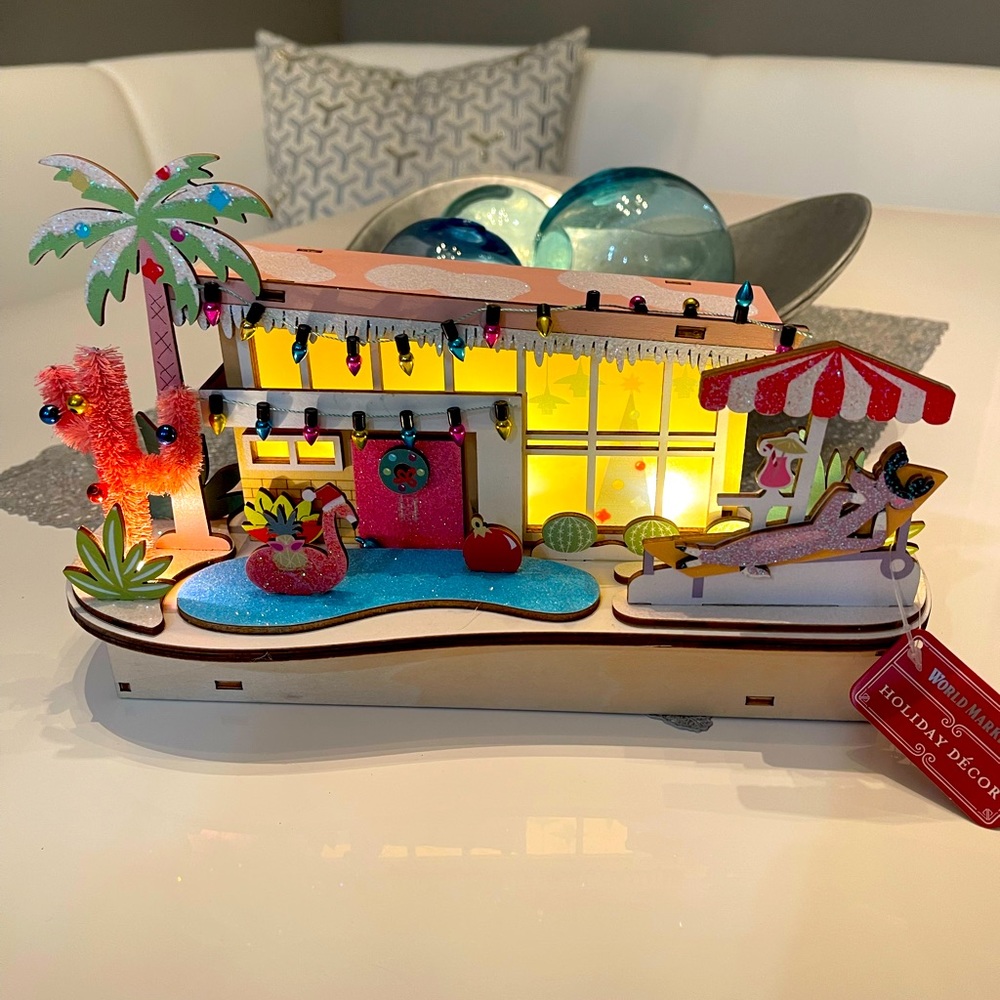 World Market | Atomic Mid Century MCM Palm Springs Christmas House With Pool New